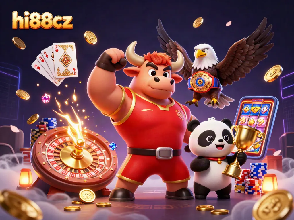 Experience winning strategies with hi88cz: a vibrant 3D casino scene filled with excitement.