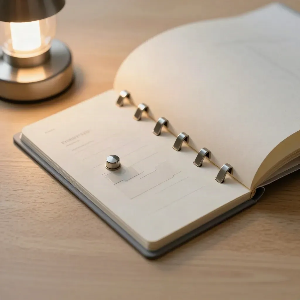 Audit cards, slate markers, and a glowing lamp on a change-control board