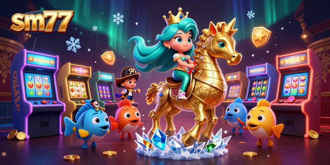 Experience the thrilling world of sm77 with a vibrant casino-themed illustration featuring a mermaid princess.