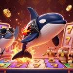 Experience winning thrills with Sunwin featuring an orca whale, stingray, and otters in a vibrant casino scene.